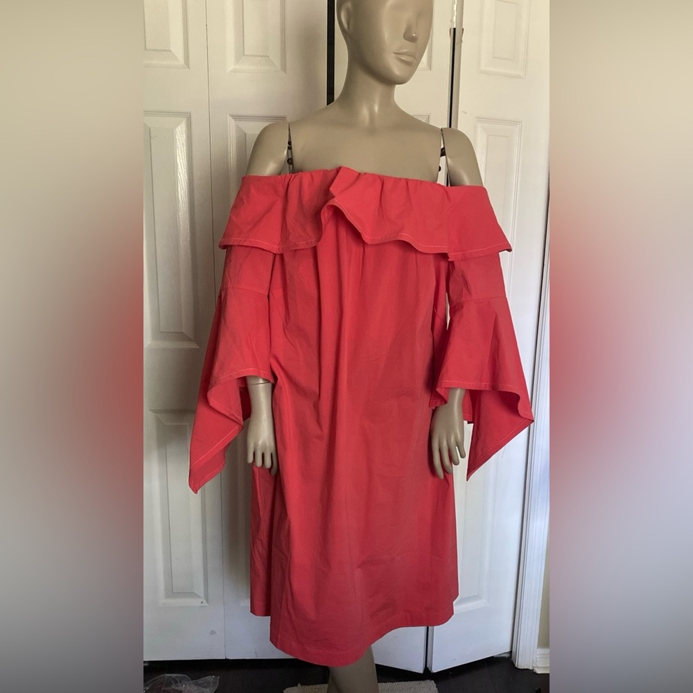 Women's Off-Shoulder Coral Dress